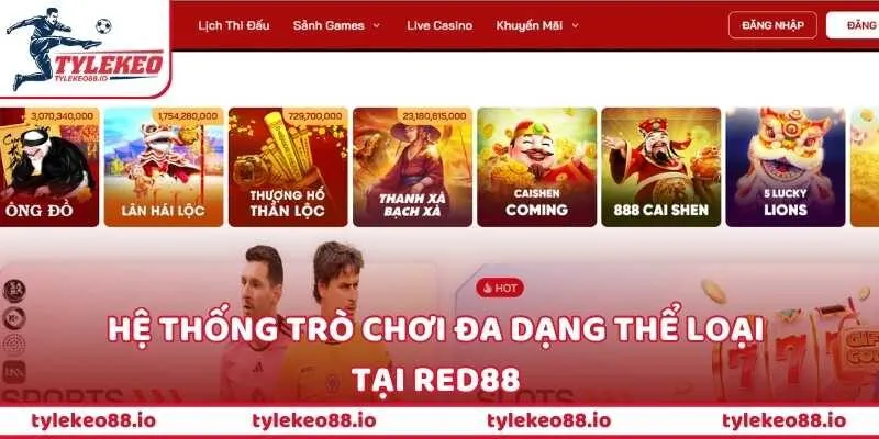 Hệ thống trò chơi đa dạng thể loại tại RED88