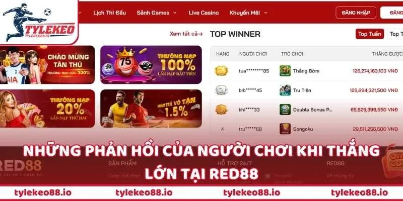 Những phản hồi của người chơi khi thắng lớn tại RED88