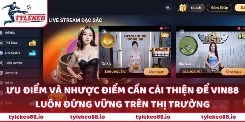 Ưu điểm và nhược điểm cần cải thiện để VIN88 luôn đứng vững trên thị trường