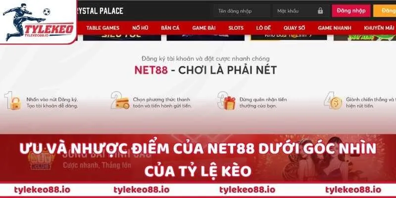 Ưu và nhược điểm của NET88 dưới góc nhìn của Tỷ Lệ Kèo